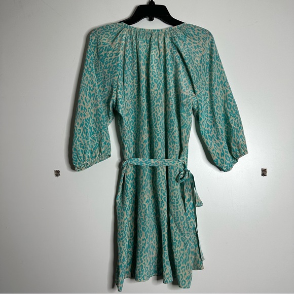 Tucker silk button front long sleeve belted dress - Picture 2 of 5